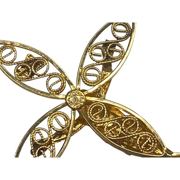 Vintage 12k Gold filled Filigree Crucifix Cross Pendant Religious Charm 1.5 Inch - Picture 3 of 4